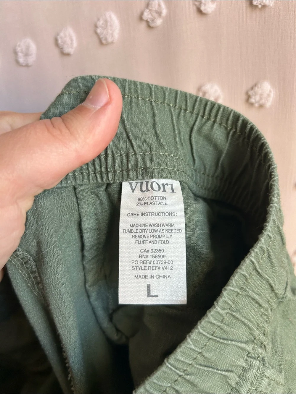 Vuori Men’s Pull On Ripstop Climber Pant Sz L Olive Green
